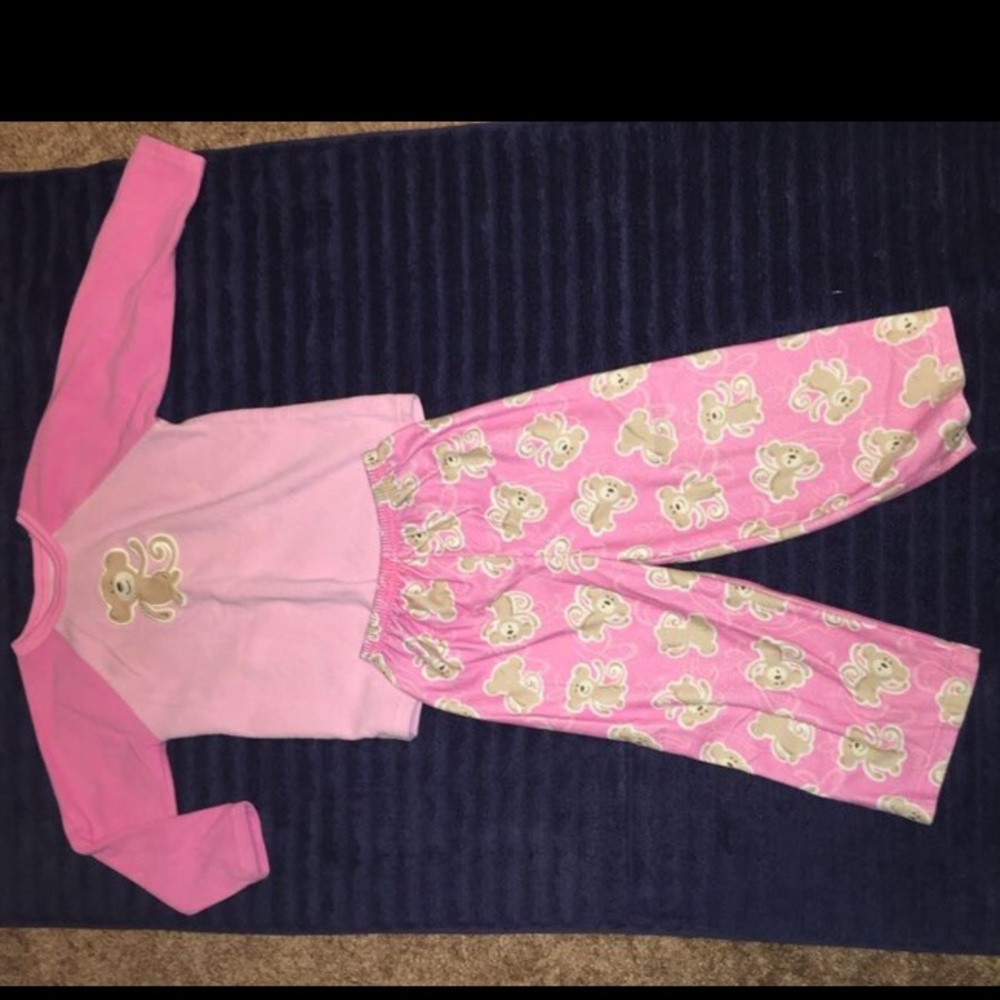 Carters pink monkey 2-piece pajama set 4T